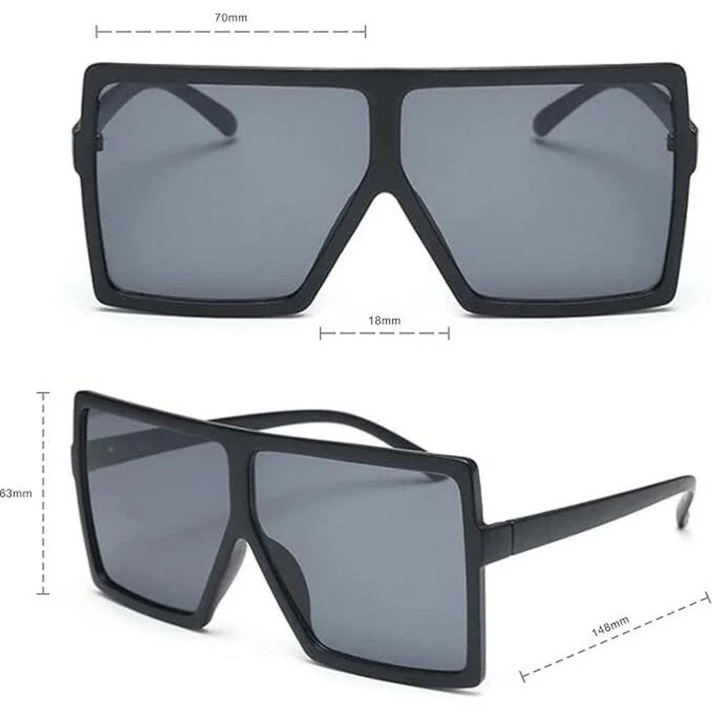 Oversized Sunglasses Women Fashion Shades Square Frame Sun Glasses Luxury Lentes